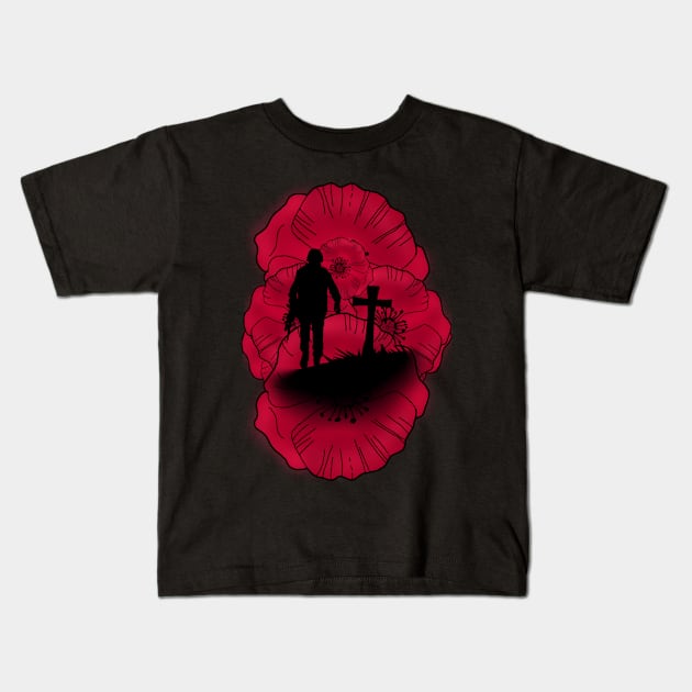 Within the Poppies Kids T-Shirt by Kreate2escape 